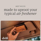Drift Car Air Freshener - The Original Wood Air Freshener - Car Odor Eliminator - Long Lasting Scent - Metal Clip - Essential Oils - Clean Ingredients - Amber Scent 3 Pack Refill - NO CLIP INCLUDED