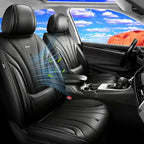 Fit Ridgeline Car Seat Covers for Select Honda Ridgeline 2007-2026 - Premium Full Coverage Leather, Airbag Compatible, Waterproof & All Weather Seat Cushion Protector, Full Set, Black