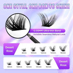 Lash Extension Kit DIY Lash Clusters Kit Eyelash Extensions Individual Lashes Extensions with (BondSeal,Tweezers,Remover,168PcsDesert Rose,8-16)