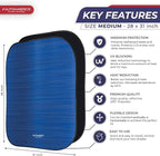 Autoamerics 2-Piece Windshield Sun Shade - Metallic Blue Foldable Car Front Window Sunshade for Most Cars SUV Truck Heat Blocker Visor Protector Blocks Max UV Rays and Keeps Your Vehicle Cool - Medium