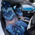 2 Pack Car Towel Seat Covers with Storage Bag, Multifunctional Towel for Gym Outdoor Sport, Picnic, Beach, Pet Dog Travel,Non-Slip Washable Car Seat Protector (Blue Heart)