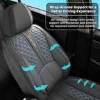 Universal Gray Leather Car Seat Covers Full Set – Waterproof Automotive Seat Protector for Cars, SUVs & Pickups, Airbag Safe, Non-Slip Design, Easy Installation, Durable Material