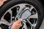 VIKING Car Wash Brush, Wheel and Fender Brush, Short Handle Tire Cleaner for Car Detailing, 10.3 Inch, Grey/Black