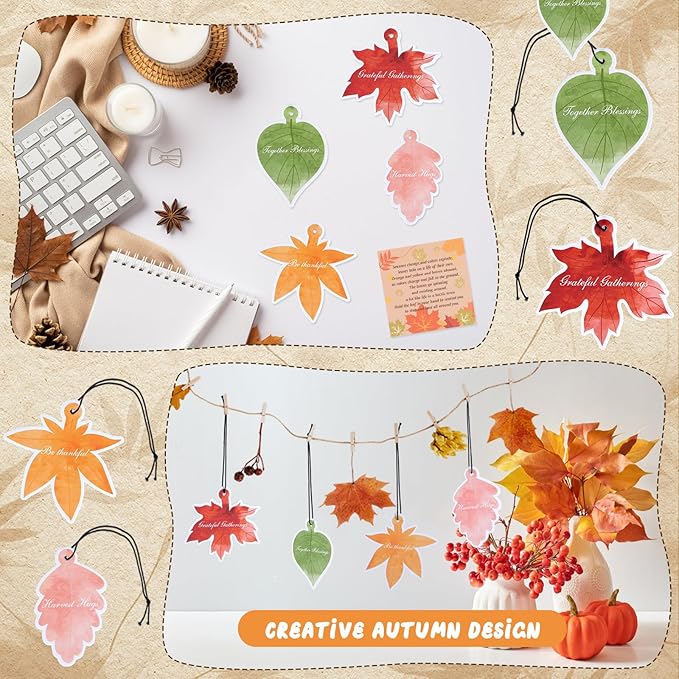 40 Sets Car Air Fresheners for Men Women Thanksgiving Bulk Gifts Fall Leaves Little Trees Car Air Fresheners Autumn Maple Leaf Scented Car Freshener Hanging Oil Ornament for Car