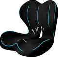 Lumbar Support Seat Cushion - Memory Foam Cushion for Office Chair, Car Seat, Airplane - Sciatica & Hip & Coccyx Pain Relief Desk Chair Cushion for Long Sitting Office Workers, Car Drivers