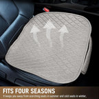 Linen Car Seat Covers for Cars - Non-Slip and Soft, 2 PCS Bottom Seat Cover Protectors with Storage Pocket, Linen Front Seat Covers Used for SUVs, Cars, Sedans (Beige)