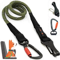 Dog Seat Belt for Car | Universal Pet Car Seatbelt with Reflective Climbing Rope, Aviation Aluminum Carabiner with 360° Swivel & Auto-Lock, Secure Safety Restraint (Ranger Green 360°)