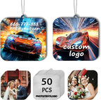 50 Custom Logo Air Fresheners - Personalized Double-Sided Car Hanging Ornaments (50 Square)
