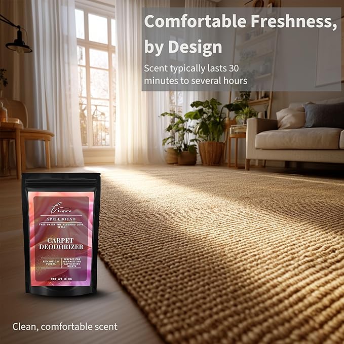 Lapew Spellbound Carpet Deodorizer Powder - Pet Safe Freshener for Vacuuming | Scented Odor Eliminator for Home | 16 oz