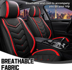 CTDS Car Seat Covers for Chevy Equinox 2005-2026, Stylish Sport Seat Cover, Premium Nappa Leather Car Seat Cover. Automobile Seat Covers Sets.(Standard 2 Seats/Black Red)