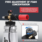 Foam Cannon for Pressure Washer with Wide Mouth, Adjustable Snow Foam Lance for Car Wash, 1/4" Quick Connect, 5 Nozzle Tips, Extra 1.1mm Orifice for Thick Foam