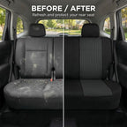 FH Group Automotive Rear Car Seat Covers for SUV, Trucks, Sedan and More - Universal Fit Front High Back & Rear Solid Bench Design Interior Accessories - 3D Mesh Fabric Center Panel - Black