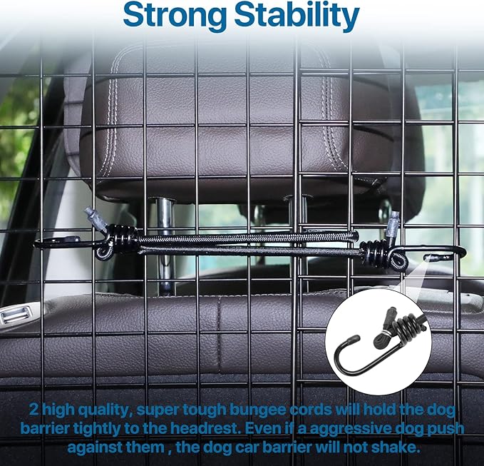 Dog Car Barrier for SUV Trunk Cargo Area, Foldable & Adjustable Car Divider and Cargo Gate to Keep Dogs in Back (Patent Design)