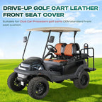 DRIVE UP Club Car Diamond Seat Covers, Brown Diamond Golf Cart Front Seat Covers Fits for Club Car Precedent Golf Carts, Black Stitching Seat and Backrest Leather Covers, Anti-Scratch and Waterproof