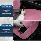 Linen Car Seat Covers for Cars, Front Car Seat Cover Protectors with Storage Bags, Anti-Slip & Soft Automotive Seat Cushion Universal Fit for Most Sedan, SUVs, Vehicles (Pink)