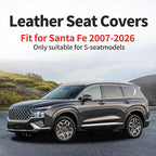 Santa Fe Seat Covers Custom Fit for Hyundai Santa Fe 2007-2026 (Only 5-Seat Version) - Full Set Premium Leather, Waterproof, All-Weather, Airbag Compatible, Car Seat Protectors (Redline)