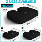 FORTEM Seat Cushion, Office Chair Cushion, Desk Chair Memory Foam, Sciatica Coccyx Tailbone Pain Relief, Pressure Relief, Sitting Pad, for Long Gaming & Sitting, Washable Cover, Non Slip