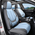 Coverado Seat Covers, Car Seat Covers Front Seats, Leather Seat Covers for Cars, Car Seat Protector Waterproof, Gray Car Seat Cushion, Front Carseat Cover Universal Fit for Most Cars Lightblue