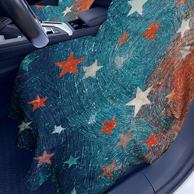 1 Pack Car Towel Seat Covers with Storage Bag, Multifunctional Towel for Gym Outdoor Sport, Picnic, Beach, Pet Dog Travel,Non-Slip Washable Car Seat Protector (Starry)