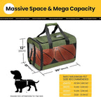 Dog Carrier Soft Sided, Large Cat Carrier with Inner Safety Leash, Pet Transport Carrier for Large Cats and Medium Dogs up to 20 Lbs, Collapsible Travel Puppy Carrier Bag -Green L