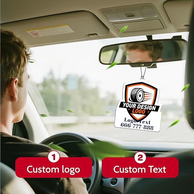 Bemaystar Custom Air Fresheners with Picture - Personalized Photo Logo Text Air Freshener, Customized Air Freshener for Car Branding Business Events