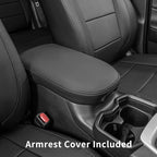 coverdream 2026 Rav4 Seat Covers Custom Fit for 2026 Toyota Rav4 Hybrid (SE,XSE) & PHEV GR Sport SUV,Full Set Luxury Waterproof Leather Car Seat Protector Black/Grey