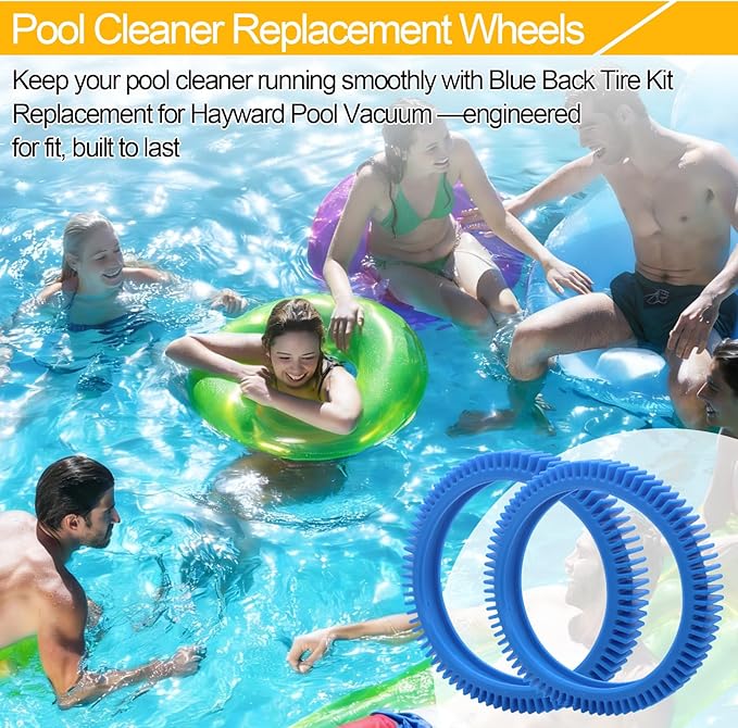 Pool Cleaner Tire Combo Kit for Hayward Pool Vacuums fit for Poolvergnuegen with Super Hump Front 896584000-143 and Rear Tires 896584000-082 Robot Vacuums(2pcs front tires + 2pcs back tires)