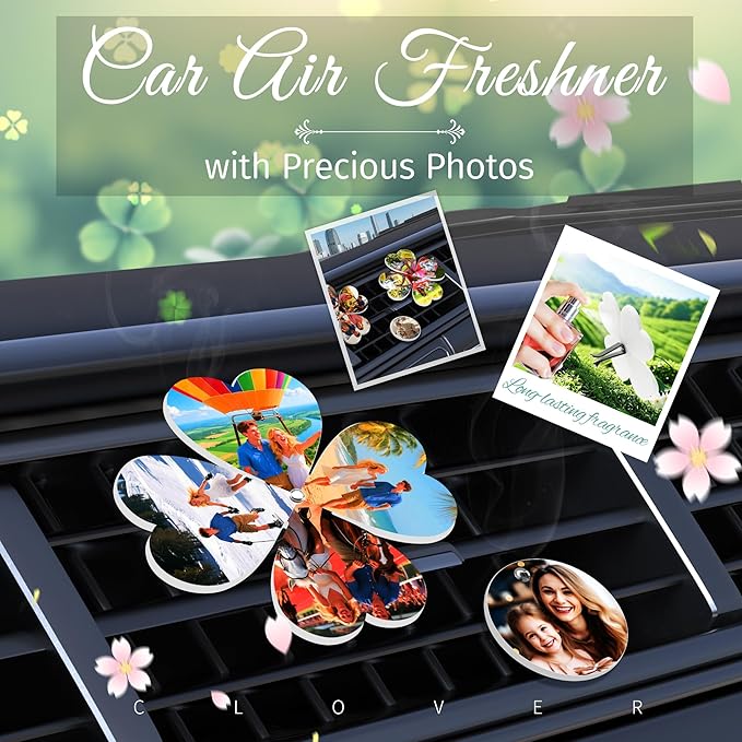AOUXSEEM 24 Sets Car Air Vent Clip Sublimation Blanks PVC Material,Air Freshner Diffuser Aromatherapy Essential Oil Pin Making Kit Supplies,DIY Custom Interior Decor Sublimate Photo/Words/Symbolize