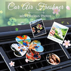 AOUXSEEM 24 Sets Car Air Vent Clip Sublimation Blanks PVC Material,Air Freshner Diffuser Aromatherapy Essential Oil Pin Making Kit Supplies,DIY Custom Interior Decor Sublimate Photo/Words/Symbolize