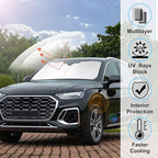 Windshield Sun Shade Fit for 2018 2019 2020 2021 2022 2023 2024 2025 2026 Audi Q5 Accessories Front Window Sunshade Shield Blocker Keeps Car Cool