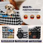 Dog Car Seat for Small/Medium Dogs up to 35lbs, 4-Pocket Storage Memory Foam Dog Booster Seat, Detachable Washable Pet Car Seat with Safety Belt, Outdoor & Indoor Use (Black/White)