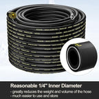 POHIR Power Washer Hose 100FT with 3/8'' Quick Connect, High Tensile Wire Braided Car Wash Water Hose with 2 Quick Connect Kits Compatible M22 14 mm, 1/4 Inch Hose for Pressure Washer, 4200 PSI