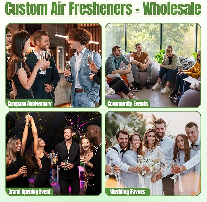 10-1000 Pcs Custom Air Fresheners with Picture - Personalized Photo Logo Text Double Sided Air Freshener Customized Bulk Gifts for Car Business Branding Events (Circle, Various)
