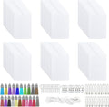 Allazone 120 PCS Sublimation Air Freshener Sheet Set 60 PCS Rectangle Car Scented Hanging Sheets Felt Air Freshener with Rope, Tassel, Wave Bead Chain for Car Home Use and Decor