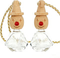 2 Pack Refillable Car Air Freshener Hanging Diffuser, Empty Glass Bottle with Wooden Cap, Drift Car Air Freshener for Essential Oils, Long Lasting Car Fresheners - Car Accessories-A-4