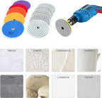 OCR Diamond Polishing Pads 3 inch Wet/Dry Polishing Kit 10pcs 50#-3000# Grit Pads Plus a Backer Pad for Granite Concrete Marble Polishing