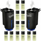 2 Smart Car Air Freshener Diffusers – Rechargeable Auto Scent Device Set with 12 Refills – Anti-Leak System, 3 Spray Modes & Motion Sensor Auto On/Off
