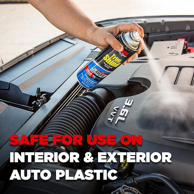 Stoner Car Care 91034-4PK Trim Shine – Black Trim and Plastic Restorer for Cars – Vinyl and Plastic Trim Protectant Coating for Interior and Exterior Use – Fast-Drying No Sling – 12 oz (Pack of 4)