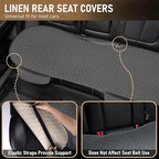 Linen Car Seat Covers, Back Seat Cover for Cars Include 1 Pair Front Car Seat Cover Protectors and 1 Rear Bench Cover with Breathable Linen and Non-Slip Universal Fits SUVs,Cars,Sedans (Deep Grey)