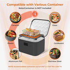 Portable Electric Lunch Box Food Heater,12V/24V/110V 3-in-1 Food Warmer Box, Mini Portable Oven Car Food Warmer, Heated Lunch Bag for Adults Office Travel Work Truck Meal Reheating