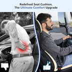 Car Seat Cushion with Neck Pillow & Lumbar Support Back Sciatica Tailbone Pain Relief Car Pillows Ergonomic Memory Foam Back Support for Driving Seat Office Chair Wheelchair 3 Pcs Beige
