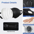 Lumbar Support Pillow, Ergonomic Back Cushion for Office Chair with Adjustable Straps & Detachable Breathable Cover,Memory Foam Car Lumbar Pillow, Back Support Pillow for Car, Office,Bed Rest(Black)