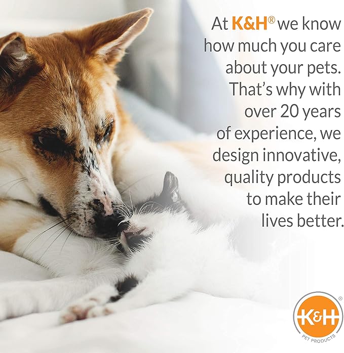 K&H Pet Products Bucket Booster for Small & Medium Dogs - Washable Heated Car Seat with Safety Leashes - Charcoal/Cream