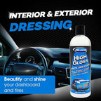 High Gloss White Dressing, Vinyl, Rubber, and Plastic Restorer for A Super Shine Finish, Car Detailing Trim, Mold, and Tire Dressing, Quick Dry, Low Sling Formula, Bubblegum Scent, 16 oz