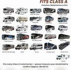 RV Windshield Sun Shade | fits Class-A | Certified 99.87% UVB & 99.02% UVA Protection Sun Shade. Award Winning Sunshade for Car Windshield with Patented Technology. Car Window Shades by Kinder Fluff