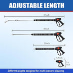 M MINGLE Replacement Pressure Washer Gun with Extension Wand, 30 Degree Curved Rod, M22 15mm or M22 14mm Fitting, 5 Nozzle Tips, 4000 PSI