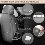 TTX LIGHTING for Honda Odyssey 2011-2026 Seat Covers: Waterproof Leather Seat Protector with Airbag Compatible (2 Front Seats,Black&Gray)