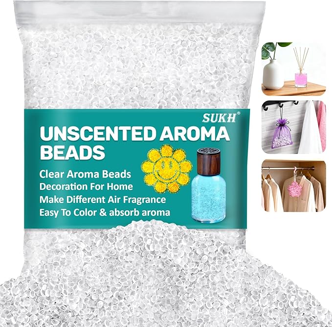 Sukh 15oz Unscented Aroma Beads - Scentsy Wax Beads for Car Freshies Scents, DIY Air Freshener, Diy Scented Beads, Aroma Beads, and Air freshner