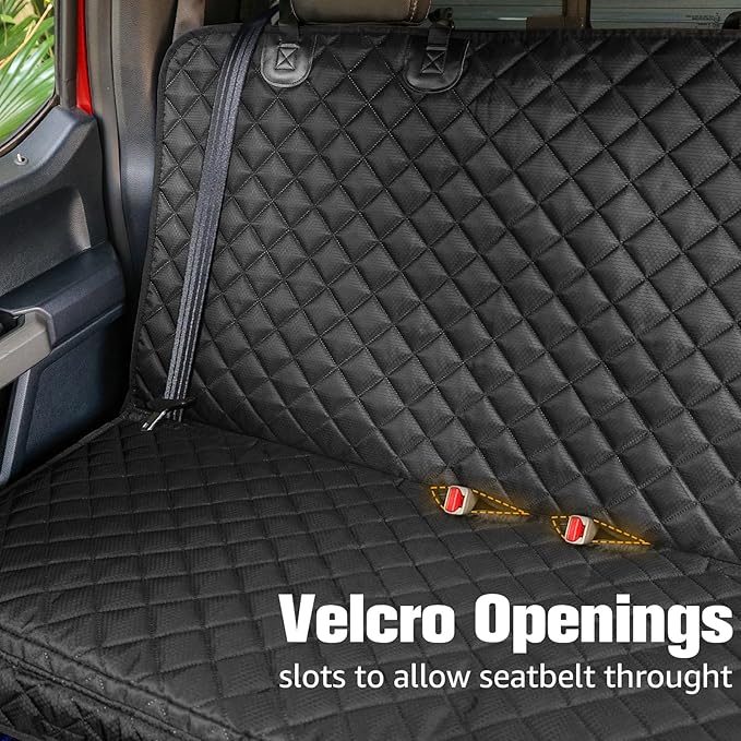 PETICON Dog Car Seat Covers for Truck Ford f150/Ram1500/GMC Canyon/Silverado, Waterproof Pet Back Seat Cover for Trucks, Scratchproof Nonslip Durable Rear Seat Cover for Dogs