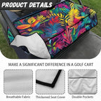 Biyejit Golf Cart Seat Covers with 4 Pockets Golf Cart Seat Towel Blanket Fits 2-Seat Golf Carts, Golf Cart Accessories